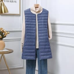 Lightweight down Vest Women's Mid-Length round Ne Autumn Winter New Sle Removable Inner Vest Adjustable V-Ne Reverse Se...