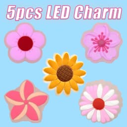 5PCS LED Shoe Charms Cats Dogs Unicorns Lighted Shoe Decorations Gamepad Cameras Diamond LED Pins for Women Girls Clog Buckles