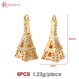 18K Gold Color Airplane Bicycle Tower Windmill Charms Pendants High Quality Diy Jewelry Making Necklace Earrings Accessories