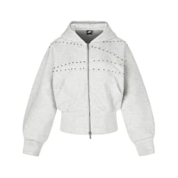 American Y2K retro washed distressed rivet zipper jacket for women autumn short hooded sweatshirt for men