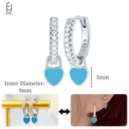 925 Sterling Silver Needle Exquisite Turquoise Silver Earrings for Women Blue Crystal Geometry Pendant Earrings Luxury Jewelry