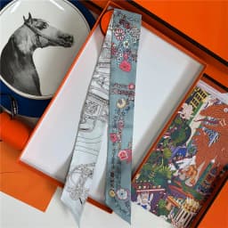 POBING 2025 New Style Binding Handle Hairband Silk Scarf 100% Mulberry Silk Amazon Celebration Twill Silk 5*86CM