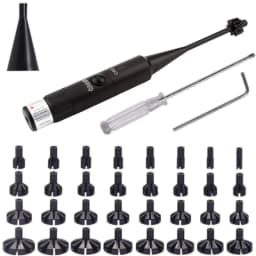 32 Adapters Rechargeable Universal Red Green Laser Bore Sight Kit .177 .22 to 12GA Laser Collimator Boresighter