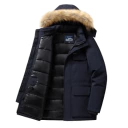 Winter 2026 New Fashion Men Solid Color Simple Basic Casual Trendy Daily Thicken Hooded Parka Male American Style Coats Tops