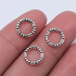 40pcs Round Circle Charms For Jewelry Making Tibetan Bronze Silver Color Pendants Antique Jewelry Making DIY Handmade Craft