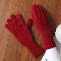 100% Wool Knitted Gloves Autumn/Winter Warm Gloves Classic Design Long Wrist Guard Mittens Classic Solid Color Cashmere Gloves