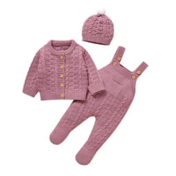 Baby Clothes Sets Autumn Winter Warm Knitted Sweaters Jackets+Hats+Rompers Outfits for Newborn Boys Girls Sweaters Knitwear 0-9m