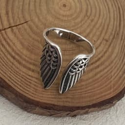 925 Sterling Silver Rings For Women Men Fine Jewelry Finger Adjustable Open Wing Shape Ring For Party Birthday Gift