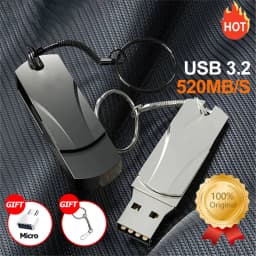 2026 Metal Flash Drive USB 3.0 High Speed Transfer Portable Waterproof U Disk 512GB OTG Pen Drive For Phone Computer Car