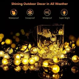 Solar Bubble Balls Lamp String Lights Outdoor Water Drops Outdoor Waterproof Orb Christmas Lights Patio Holiday Party