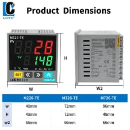 LCTC PID Temperature Controller SSR+Relay 4-20mA Output PID Regulator TC/RTD Input Digital Instrument 48*48 48*96 72* 72mm