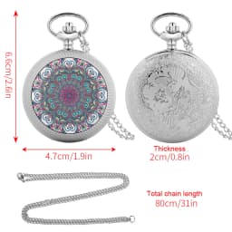 Silver Vintage Quartz Pocket Watch Rotable Hearts Patterns Full Hunter Necklace Pendant Pocket Clock Men Women New Arrival 2022