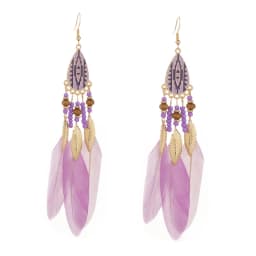 Round Retro Women's Dream Catcher Handmade Long Tassel Feather Earrings Female Leaves Pendant Earring Kolczyki Boho Jewelry
