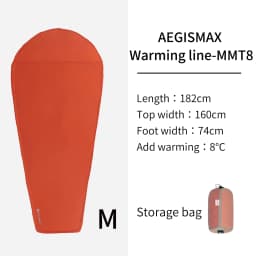 AEGISMAX Thermolite Sleeping Bag Liner Warming 5/8 Celsius Outdoor Camping Travel Portable Single Bed Sheet Lock Temperature