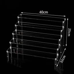 1-5 Tier Acrylic Display Stand Perfume Doll Clay Figurine Blind Box Storage Rack Transparent Ladder Makeup Organization W-2