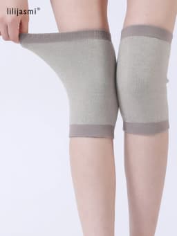 Wool Thick Knee Sleeve Fleece Linned Solid Winter Coldproof Warm Knees Knitted High Kneecap Knee Protectors Leg Warmers Winter