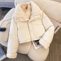 Women's Down Cotton Jacket 2025 Double-sided Loose Thick Ladies Winter Parkas Coat Lapel Imitation Lamb Hair Female Outerwear
