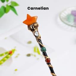 1PC Amethyst Rolling Stone Magic Scepter Natural Stones Fairy Lucky Tumble Stone Gem Scepter Decorative Fairy Magic Stick