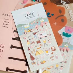 Korean Import Suatelier Cute Spring Sakura Outing Travel Stickers DIY Scrapbooking Diary Stationery Stickers School Supplies
