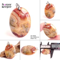 High Quality Pendentif Real Natural Crazy Lace Agate Stone Pendant Chains Necklace For Women's & Men's Jewelry Making BK996H