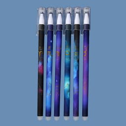 6Pcs/Set Constellation Erasable Gel Pen 0.5mm Kawaii Blue Black Ink Writing Pens Washable Handle for School Office Stationery