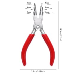 PandaHall 6-in-1 Bail Making Pliers, 45# Carbon Steel 6-Step Multi-Size Wire Looping Forming Pliers, for Loops and Jump Rings
