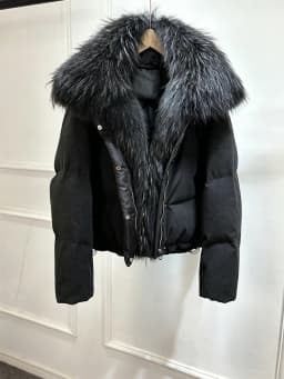 Janveny Luxury Winter 90% White Duck Down Wool Blends Jacket Women 2025 New Real Natural Fox Fur Thick Warm Puffer Down Coat