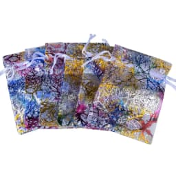 Chanfar 50pcs/lot Colored Trees Pattern Organza Gift Bags Wedding Organza Christmas Gift Bags Drawable Packaging Jewelry Bags