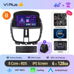 Junsun 7" Wireless CarPlay Android Auto Car Radio for PEUGEOT 207 207CC 2006 2007-2015 Multimedia Wireless Apple CarPlay Smart Intelligent Systems IPS Touch Screen Stereo Video Player 2 Din Autoradio Head Unit Navigation BT GPS 4G WIFI FM AM DSP RDS SWC