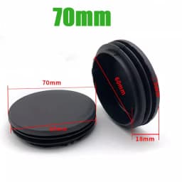 Black PE Plastic Round Pipe Plugs, Dia 10-100mm Furniture Foot Caps, Chair/Table Leg Protectors, Dustproof Tube Hole Covers