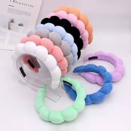 Women Girls Sponge Co Spa Makeup Bubble Terry Cloth Headband Puffy Retro Hair Bands Soft Hairband Headwear