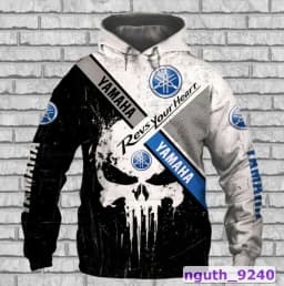Yamaha men's 3D printed motorcycle hooded pullover shirt, suitable for street wear and motorcycle riding