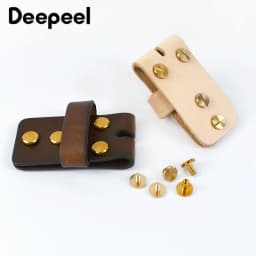 1/2Pcs Deepeel 3.8cm Leather Loop for Men's Waist Belts Cowhide Ring Metal Buckle Pure Copper Rivet Belt Tail Fixing Accessories