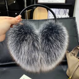 2027 New Winter Natural Real Fox Fur Earmuffs Plush Warm Decorate Women Cute Solid Ear Warmer Headphones Neck Warm Bib Scarf