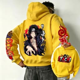 Naruto Uchiha Itachi 2026 Spring and Autumn New Cartoon Anime Harajuku Y2K Street Fashion Couple Hooded Sweatshirt