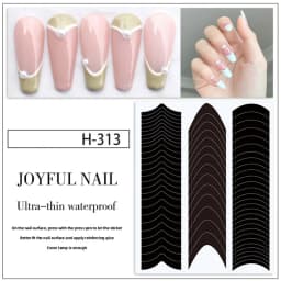 1PC Smile Stickers Wave Line Three-in-one Nail Stickers Tool Jewelry Nail Polish Glue Spray Stickers New Manicure French Sticker