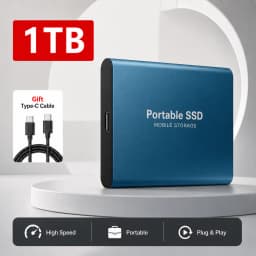 4TB Slim External SSD Portable Type-C Hard Drive USB 3.1 Storage for Mac Laptop PC Phone Backup Data