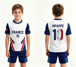 2026 Hotsale NO.10 Mbappé Football Jersey Tee & Shorts Set, Single Top Available, France Flag Fans 2‑Piece Summer Set for Kids