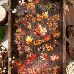 30 Sheets Autumn Fall Leaves Theme PET Stickers for DIY Craft Scrapbooking Collage Guitar Phone Case Decoration