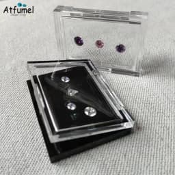 Sale Adhesive Loose Diamond Box Transparent Gemstone Storage Case Stone Packaging Show Case Sticky Gems Organizer Holder Tray