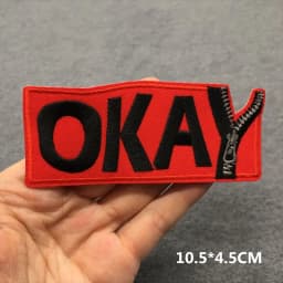 Feeling Good Embroidery Patch for Clothing Punk Iron on Patches Appliques DIY Sewing Clothes Jacket Jeans Home Decoration