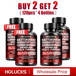 Nattokinase Capsules, with Serrapeptase, Lumbrokinase, Support Inflammation Reduction, Digestion & Circulation for Daily Use