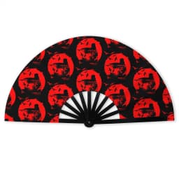 Anime U-Uchihaes Sasuke Japan Folding Hand Fan Custom Red Cloud Polyester Fabric Fan Novelty Summer Accessory Decorative Fans