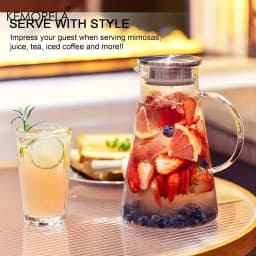 Water Jug Transparent Heat-Resistant Glass Cold Water Kettle And Cups Water Pot With Handle Large Capacity Office Household Jug