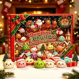 2026 New Christmas Dumpling Squishies Advent Calendar 24 Days Countdown，Happy Stress Relief Blind Box Surprises Christmas Gifts.