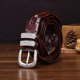 3.2cm new top layer cowhide woven belt retro personality niche casual belt for men