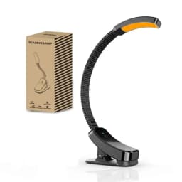 Rechargeable USB Blue Light Blocking Book Light Clip on Amber LED Reading Lamp Eye Healthy Stepless Dimming for Nighttime