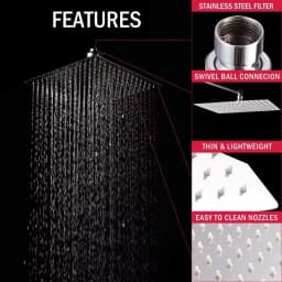 8" 10" 12" Black Silver Golden Stainless Steel High Pressure Waterfall Shower Head Large Flow Pressure Boosting Bathroom Shower