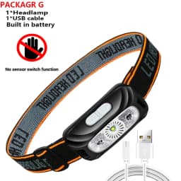 Mini Rechargeable Sensor Headlamp Powerful Fishing Camping USB Head Flashlight COB LED Head Light Torch Headlights Front Lantern