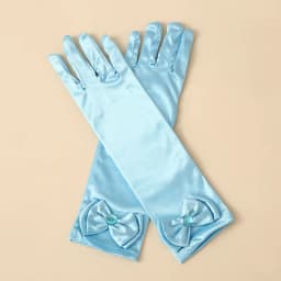Children Satin Sequins Bow Long Gloves Princess Dance Performance Stage Gloves Girls Solid Full Finger Mittens Accessories